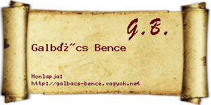 Galbács Bence névjegykártya